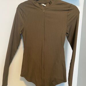 Abercrombie & Fitch Olive Ribbed Bodysuit -NWOT
